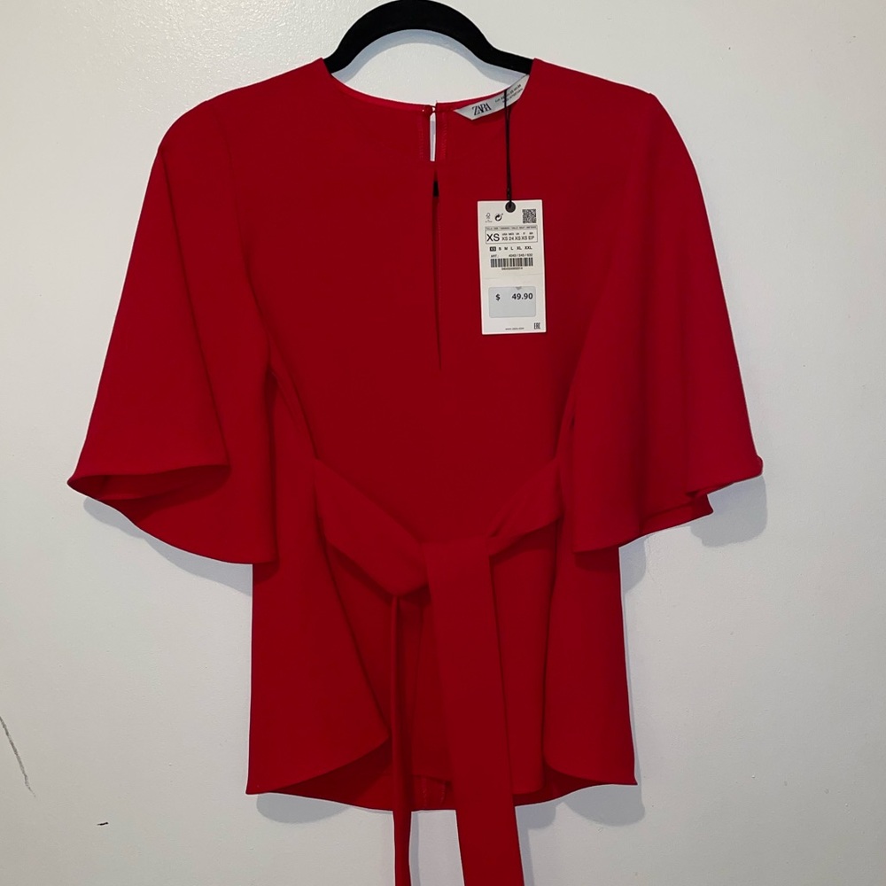 ZARA RED BLOUSE